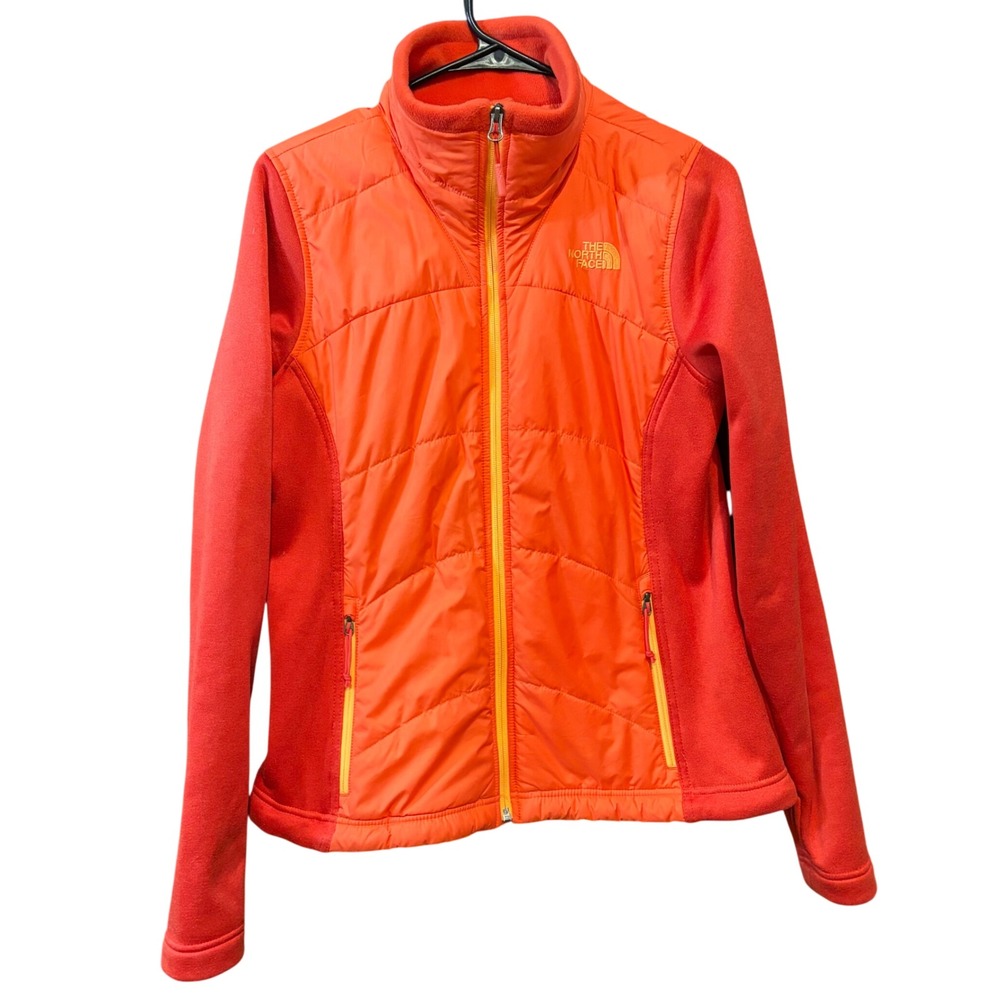 The North Face Agave mash Orange Fleece Lined Puffer Jacket Women's M‎ Insulated